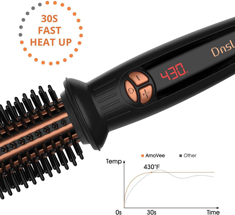 Dnsly Electric Hair Curling Irons, Heat Up Hot Brush for All Hair Types