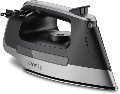 Dnsly Goffering irons for Clothes, Stainless Steel Steam Iron, Black