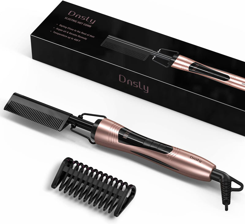 Dnsly Electric Hair Straightener Hot Comb Pressing Straightener for W Fairywill